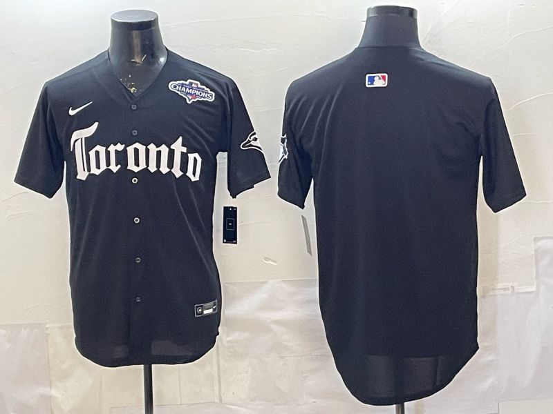 Men 2026 Toronto Blue Jays Blank Black 5th generation Joint Name Nike MLB Jersey style 04->toronto blue jays->MLB Jersey